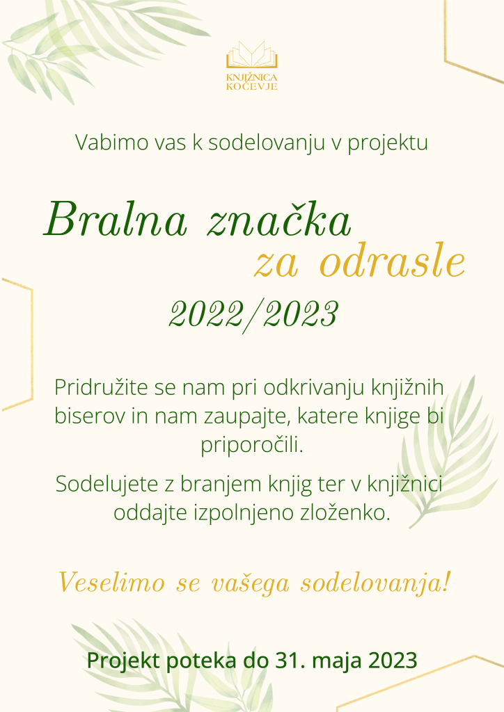 Bralna značka za odrasle: plakat